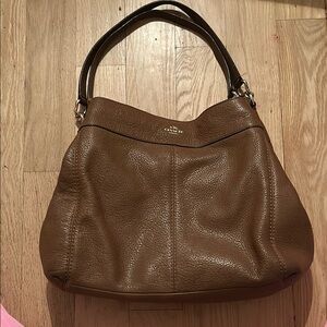 Coach Lexi pebble leather shoulder bag F57545 in mocha